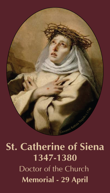 ST CATHERINE OF SIENA PRAYER CARD